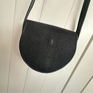 Tekverk Designer Chic Black Crossbody Bag Stingray Leather- rate vintage